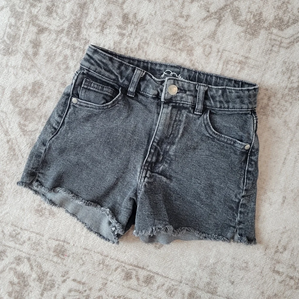 Art Class Girls M 7/8 Black Cut Off Denim Shorts Adjustable Waist